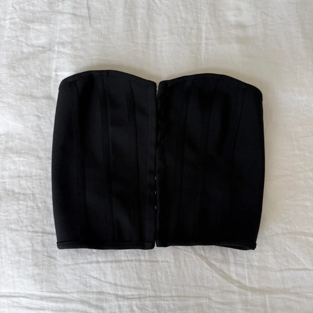 Hello Molly Exposure Bandage Strapless Corset Top Black - Picture 4 of 8